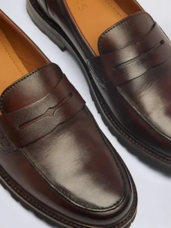 New MOSS Camden Chunky Loafers Chestnut Brown