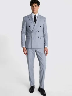 MOSS Slim Double Breasted Stretch Suit Jacket^ Grey Suits