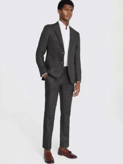 MOSS Grey Tailored Fit Linen Suit Jacket^ Grey Suits