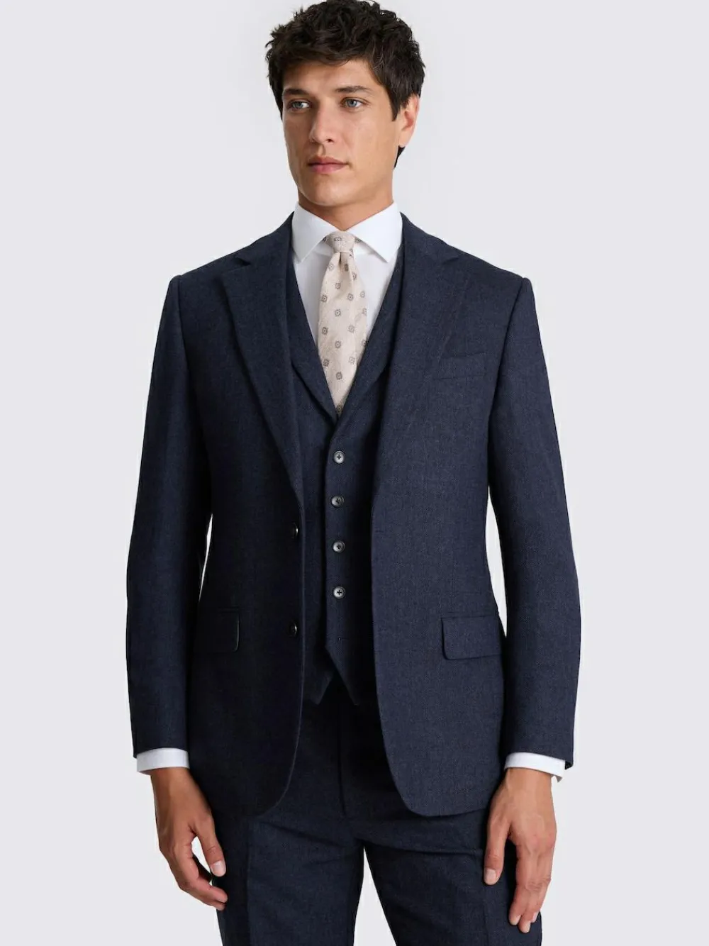 MOSS Tailored Herringbone Suit Jacket^ Blue Suits