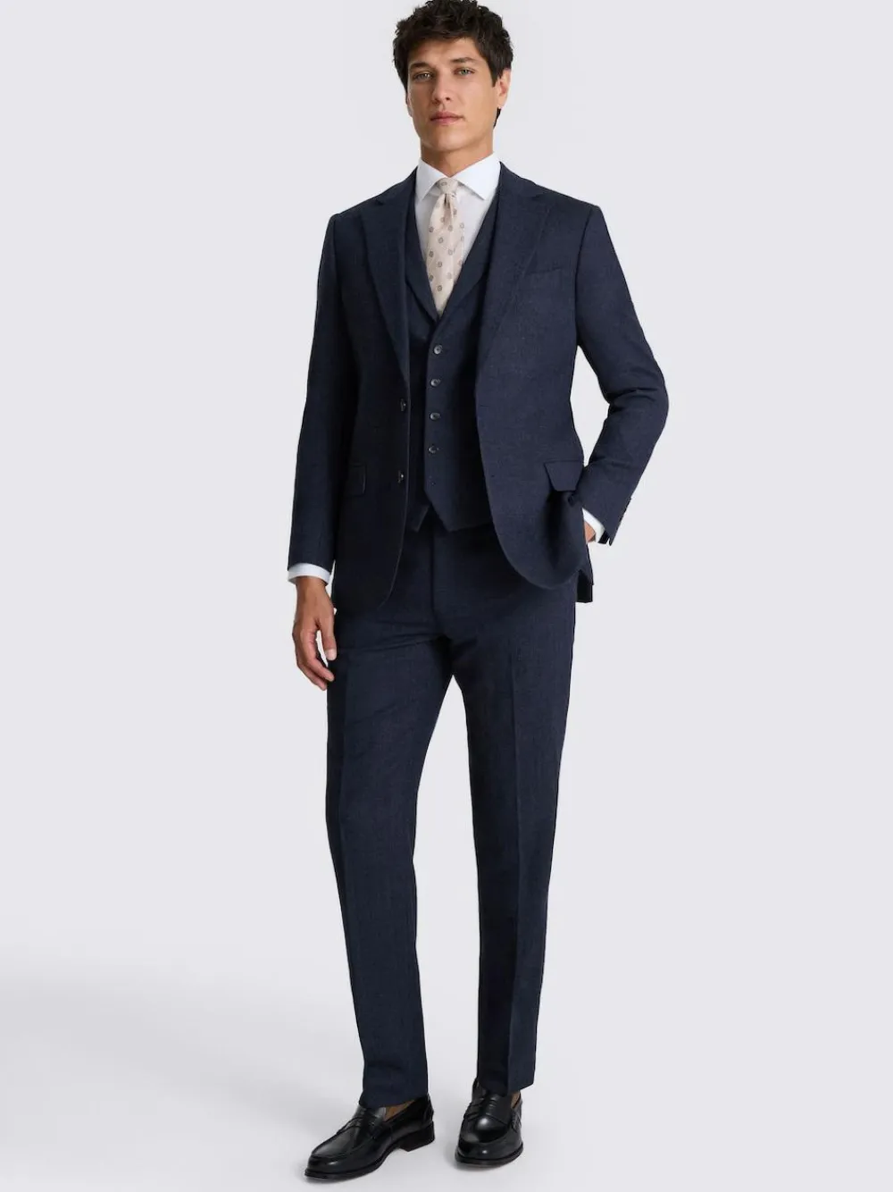 MOSS Tailored Herringbone Suit Jacket^ Blue Suits