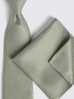 Discount MOSS Light Green Textured Tie