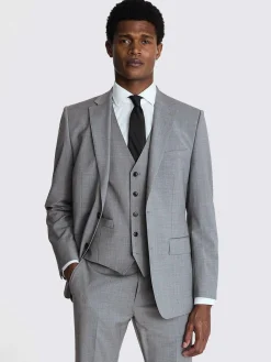 MOSS Light Grey Marl Tailored Performance Suit Jacket^ Grey Suits