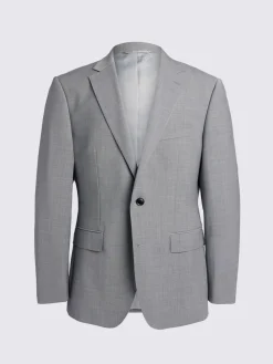 MOSS Light Grey Marl Tailored Performance Suit Jacket^ Grey Suits