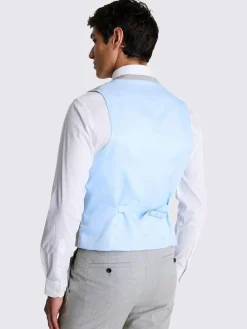 MOSS Slim Regular Fit Stretch Suit Waistcoat Light Grey