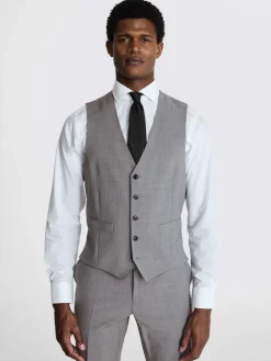 MOSS Light Grey Tailored Performance Suit Waistcoat^ Vests