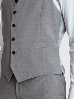 MOSS Light Grey Tailored Performance Suit Waistcoat^ Vests