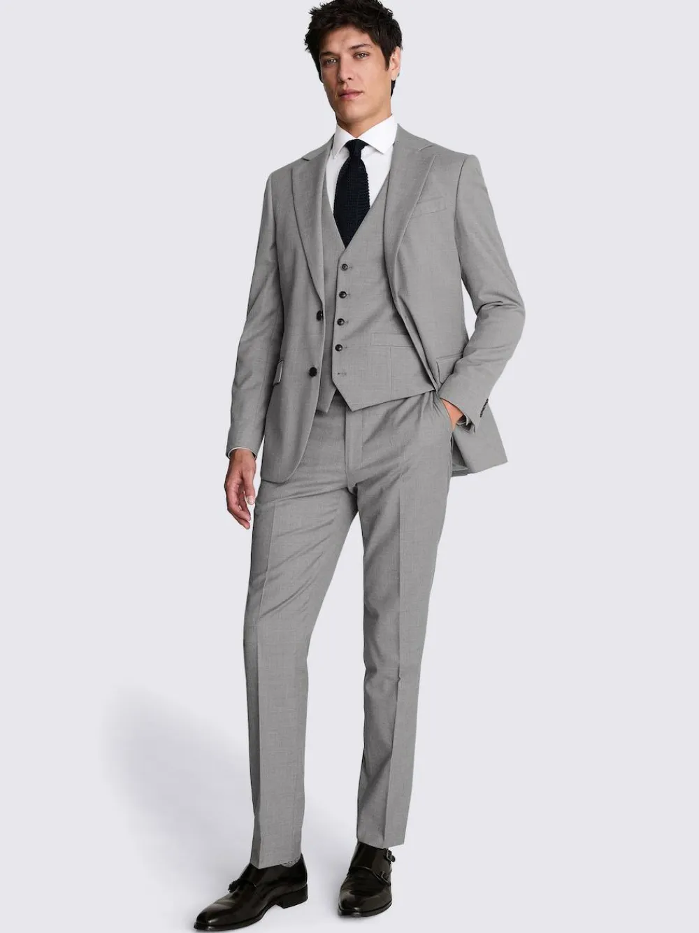 Sale MOSS Tailored Regular Fit Stretch Suit Jacket Light Grey