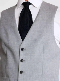 Online MOSS Tailored Regular Fit Stretch Suit Waistcoat Light Grey