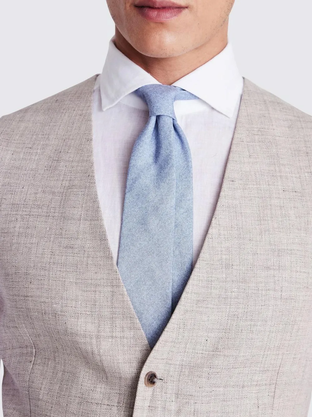 Outlet MOSS Natural Oatmeal Linen Waistcoat