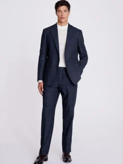 Best MOSS Navy Black Check Regular Fit Suit Jacket