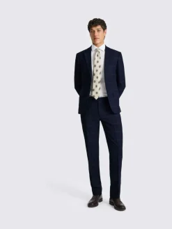 MOSS Navy Black Check Slim Regular Fit Suit Jacket^ Blue Suits