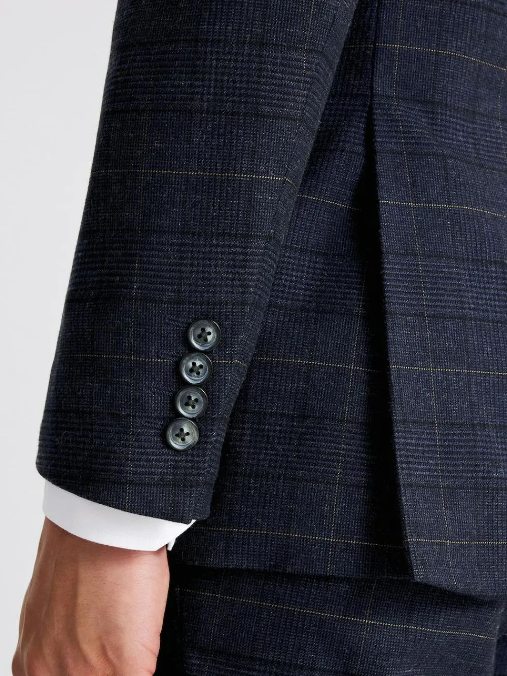 MOSS Navy Black Check Tailored Regular Fit Suit Jacket^ Blue Suits|Suits & Tuxedos