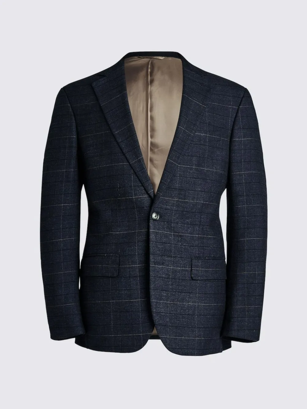 MOSS Navy Black Check Tailored Regular Fit Suit Jacket^ Blue Suits|Suits & Tuxedos