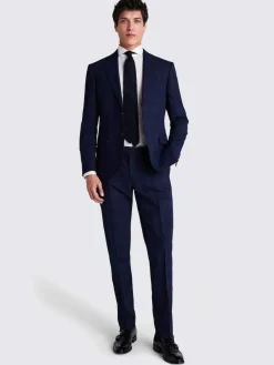 MOSS Navy Check Slim Suit Jacket^ Blue Suits
