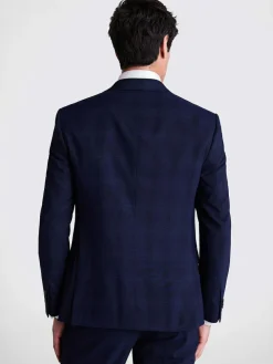 MOSS Navy Check Slim Suit Jacket^ Blue Suits
