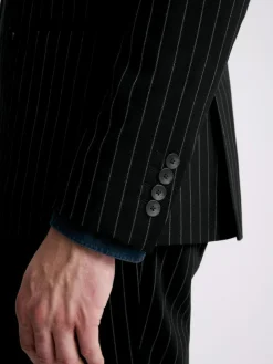 Online MOSS Navy Stripe Slim Double Breasted Suit Jacket