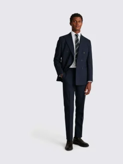 Sale MOSS Navy Tailored Double Breasted Italian Suit Jacket