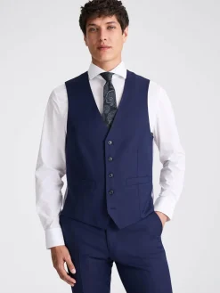 MOSS Navy Tailored Twill Suit Waistcoat^ Vests