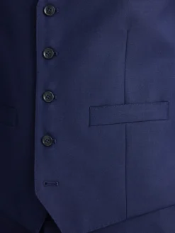 MOSS Navy Tailored Twill Suit Waistcoat^ Vests