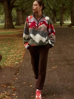 Next Active Printed Borg Jacket Mountain Print