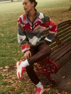 Next Active Printed Borg Jacket Mountain Print