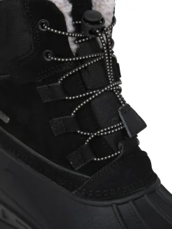 Discount Mountain Warehouse Black Sledge Waterproof Borg Line Snow Boots