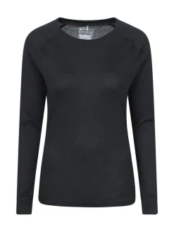 Clearance Mountain Warehouse Talus Womens Round Neck Thermal Top Black