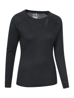 Clearance Mountain Warehouse Talus Womens Round Neck Thermal Top Black