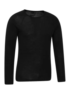 Mountain Warehouse Merino Mens Round Neck Thermal Top Black