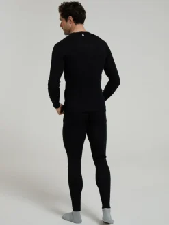 Mountain Warehouse Merino Mens Round Neck Thermal Top Black