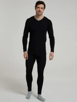 Mountain Warehouse Black Mens Merino II Thermal Baselayer Joggers^ Underwear|Underwear