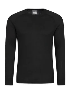 Discount Mountain Warehouse Talus Mens Round Neck Thermal Top Black
