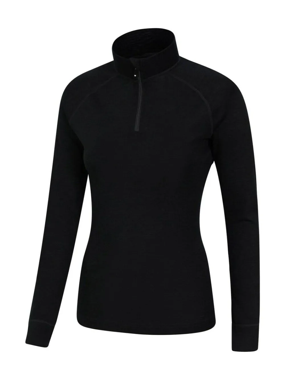 Mountain Warehouse Black Womens Merino Zip Neck Thermal Top^Women Thermals