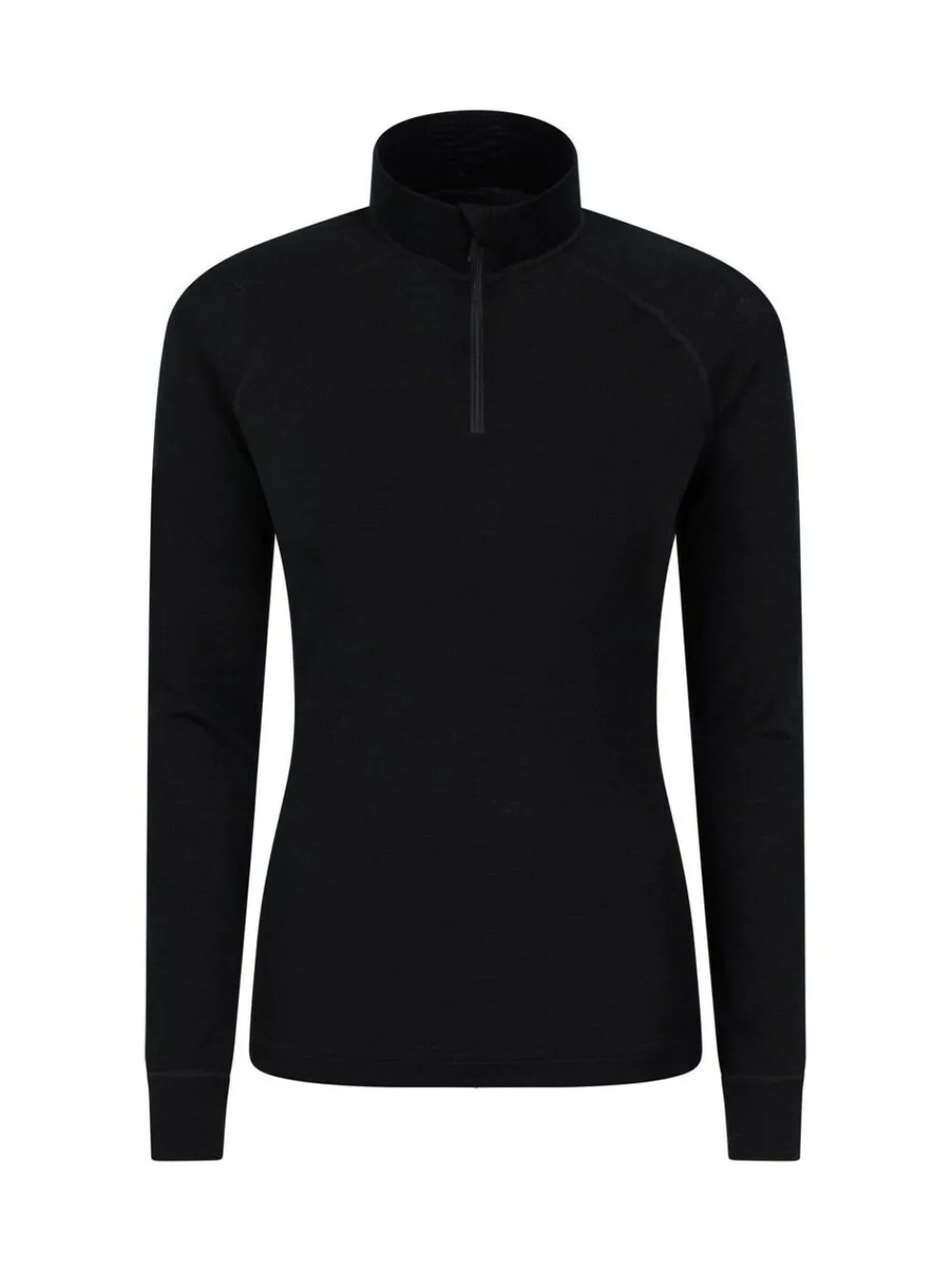 Mountain Warehouse Black Womens Merino Zip Neck Thermal Top^Women Thermals