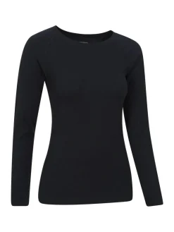 Mountain Warehouse Black Carmel Seamless Ribbed Thermal Top^Women Thermals