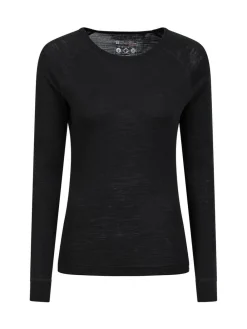 Hot Mountain Warehouse Black Womens Merino Long Sleeve Thermal Top