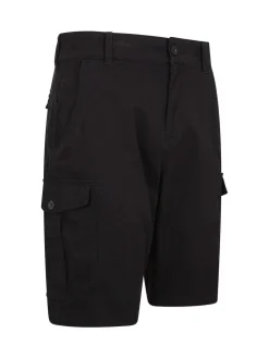 Online Mountain Warehouse Black Mens Lakeside 100% Cotton Cargo Shorts