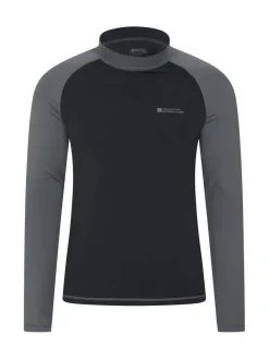 Mountain Warehouse Black Mens Long Sleeve Rash Vest^ Swimwear