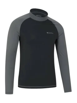 Mountain Warehouse Black Mens Long Sleeve Rash Vest^ Swimwear