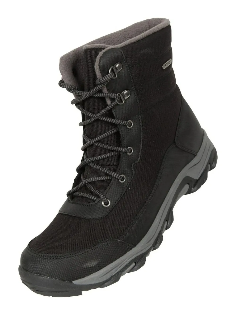 Hot Mountain Warehouse Black Fleece Lined Snow Mens Boots
