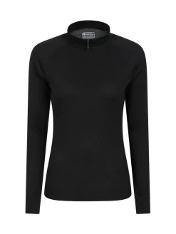 Discount Mountain Warehouse Talus Womens Zip Neck Thermal Top Black