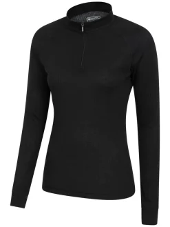Discount Mountain Warehouse Talus Womens Zip Neck Thermal Top Black