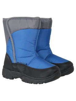 New Mountain Warehouse Caribou Kids Single Stripe Sherpa Lined Adaptive Snow Boots Blue