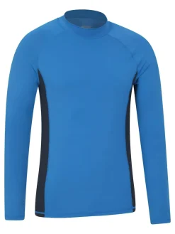 New Mountain Warehouse Mens Long Sleeve Rash Vest Blue