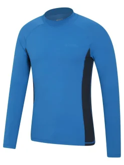 New Mountain Warehouse Mens Long Sleeve Rash Vest Blue