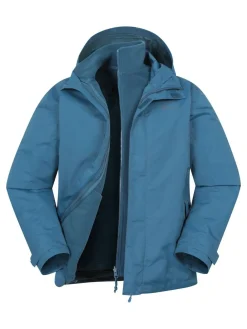 Clearance Mountain Warehouse Blue Marl Mens Fell 3-In-1 Water Resistant Jacket
