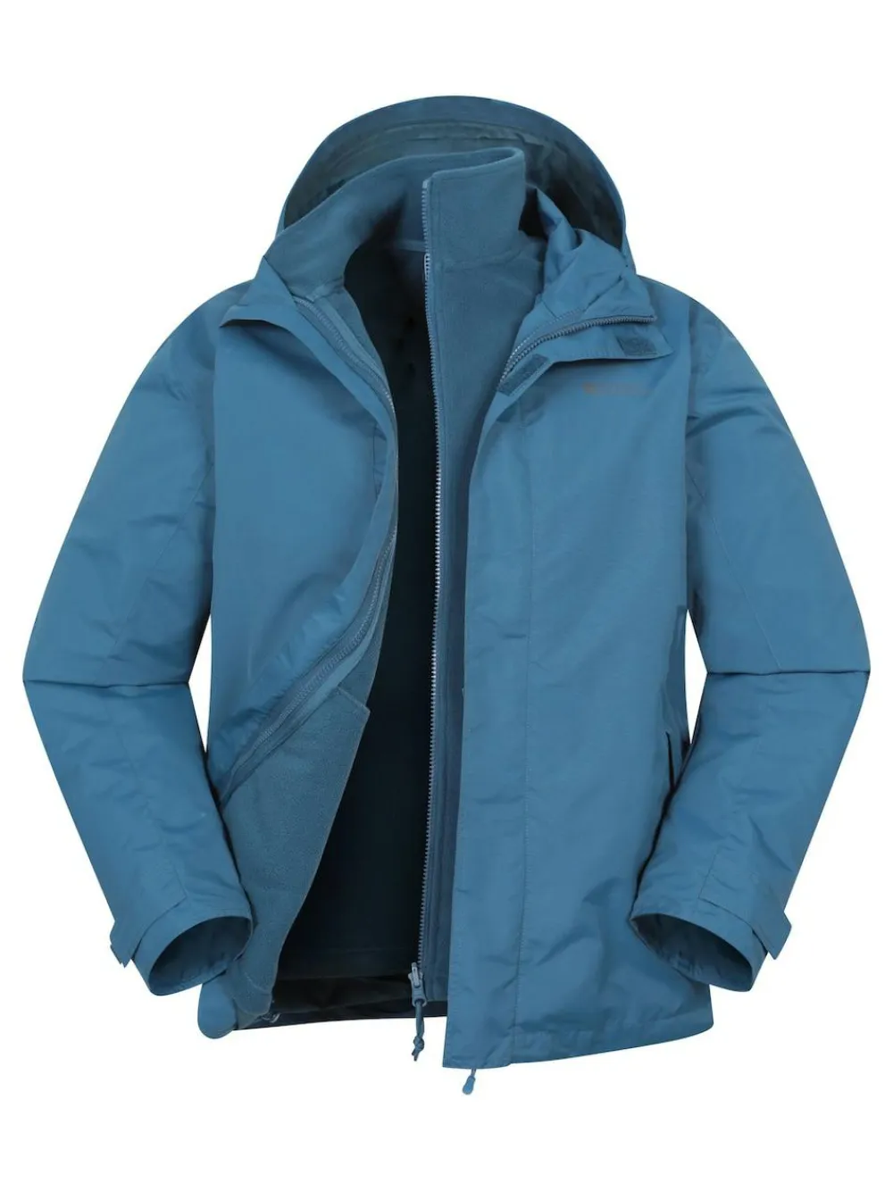 Clearance Mountain Warehouse Blue Marl Mens Fell 3-In-1 Water Resistant Jacket