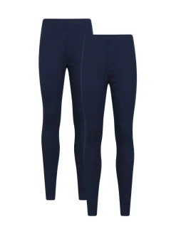 Outlet Mountain Warehouse Talus Womens Thermal Leggings 2 Pack Blue