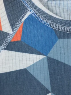 Sale Mountain Warehouse Blue Talus Printed Baselayer-Top & Pants Set